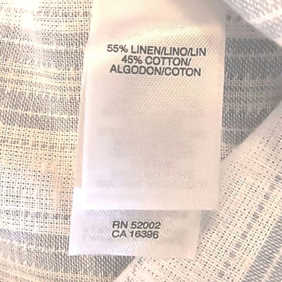 Concepts Linen Blend Button Down Shirt Men's size L Blue White Stipe Long Sleeve - Picture 14 of 15